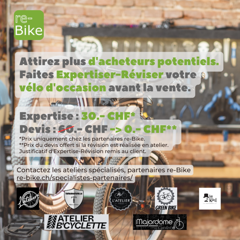 re bike - velo ocasion - offre Expertise-Devis-Révision